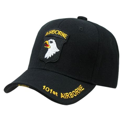 Eagle Airborne Black Embroidered Legend Military Baseball Cap Rapid
