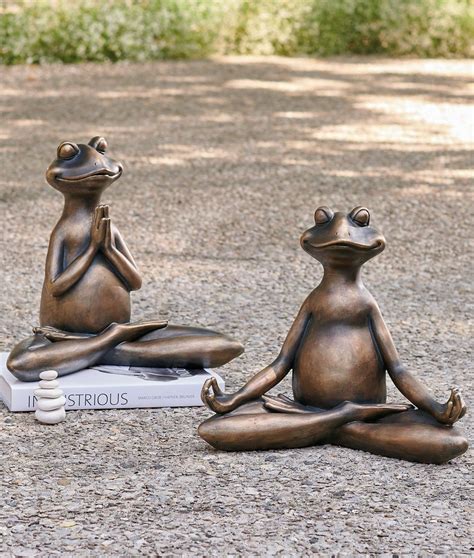 Molded From Resin With The Look Of Weathered Bronze Our Yoga Frog