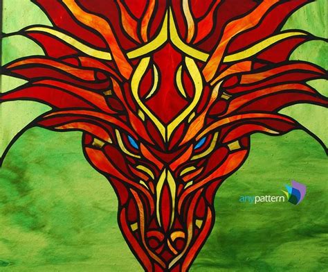Elegant victorian stained glass pattern inspired by my garden. Dragon Stained Glass Pattern - anypattern.com | Stained ...