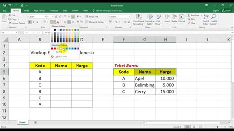 Vlookup Excel Tutorial Indonesia Basic - YouTube