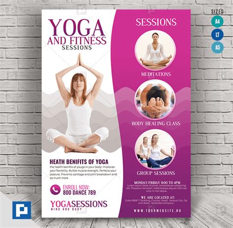 yoga class and session flyer psdpixel