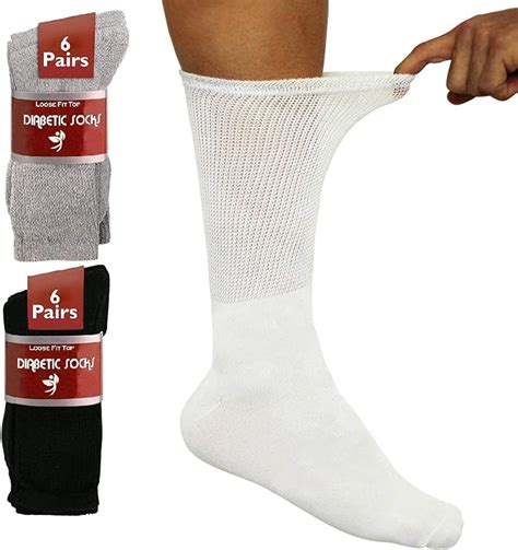 Diabetic Socks Mens Size 10 13 13 15 Neuropathy Non Binding Loose Medipeds Extra Wide Soft