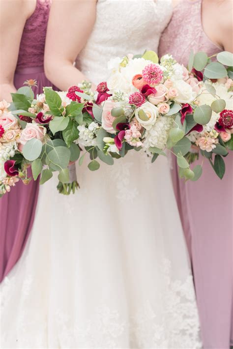 Gray and white white wedding bouquets bling. Pink, Burgundy, and White Bridal Bouquet with Lavender and ...