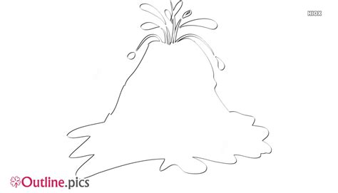 Cartoon Volcano Outline Drawing Images Pictures