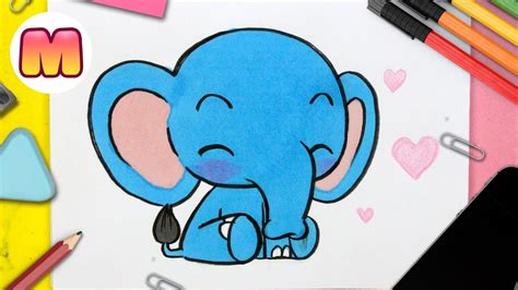 Elefante Kawaii Paso A Paso Detalla La Silueta Del Elefante Dibuja