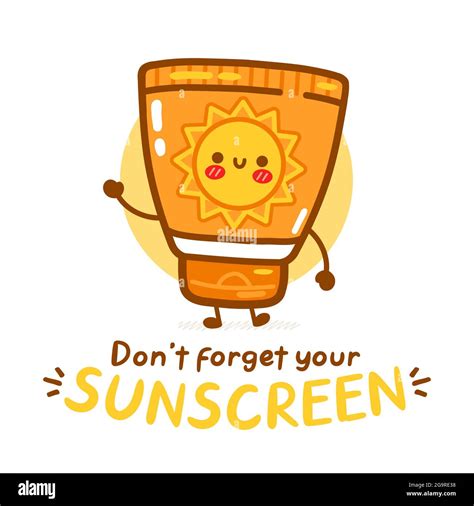 Cute Funny Sunscreen Tube Dont Forget Your Sunscreen Textvector