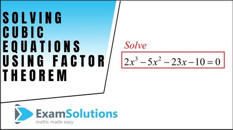 You could subtract 6 from either side. How to solve a cubic equation using the factor theorem - YouTube