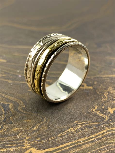 925 Sterling Spinner Ring Meditation Ring Fidget Rings Etsy