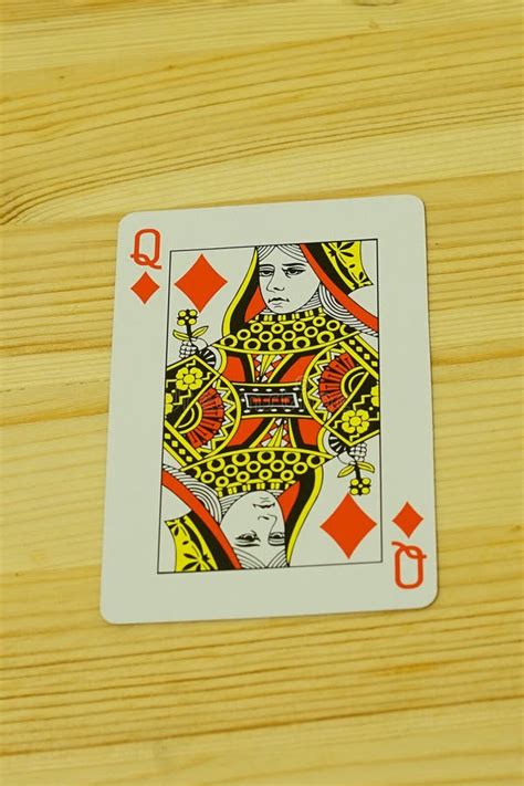 A Playing Card On A Wooden Desk Stock Photo Image Of Front Colour
