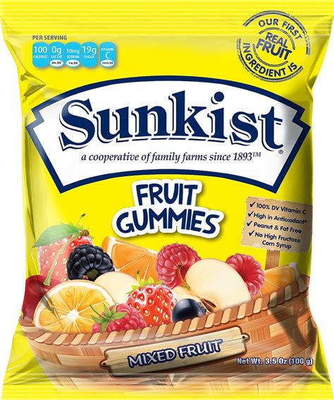 Sunkist Fruit Bites 35 Ounce Pack Of 12 Halal Mixed Fruit