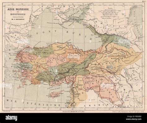Asia Menor y el Bósforo Anatolia mostrando la ruta de Jenofonte 1880