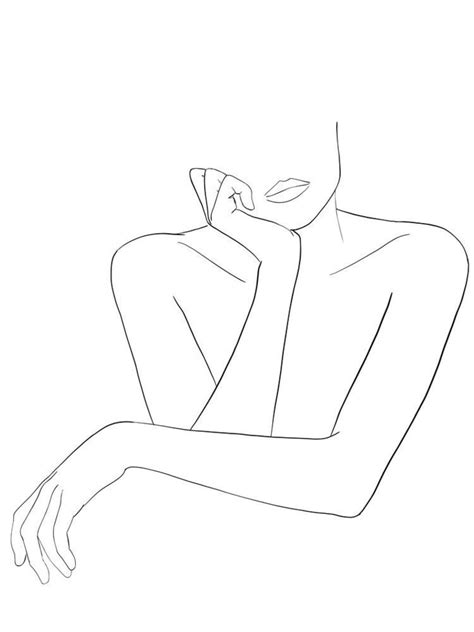 Woman Line Art Simple Prints Minimalist Home Decor Etsy