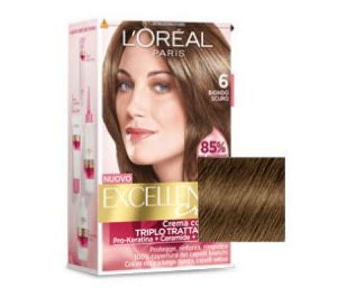 Colore per capelli l'oréal paris. L'oreal excellence creme6 biondo scuro tintura per capelli ...