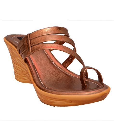 Royalshe Brown Wedges Heels Price In India Buy Royalshe Brown Wedges