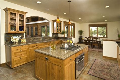 Kitchen room interior with green wall and tile floor. The Kitchen Island Size that's Best for Your Home - Bob Vila