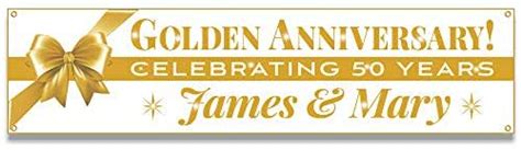 Personalized Custom 50th Golden Wedding Anniversary Banner