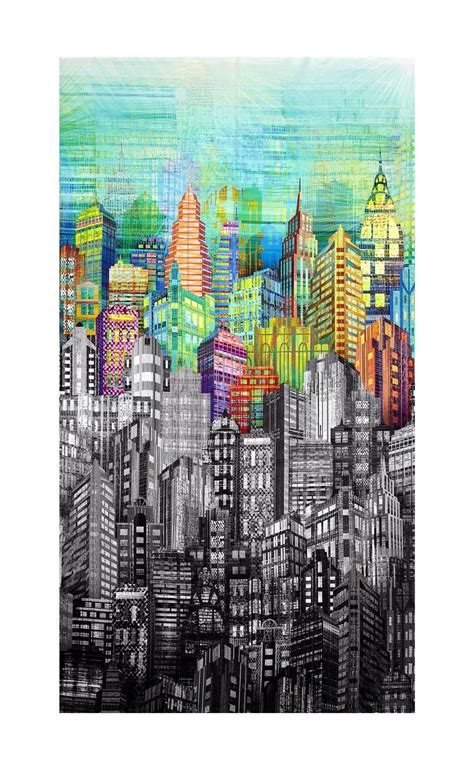 Skylines Digital Print Cityscape Prism From Fabricdotcom From Hoffman