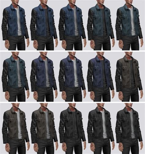 Denim Jacket With Leather Sleeves P At Darte77 Sims 4 Updates