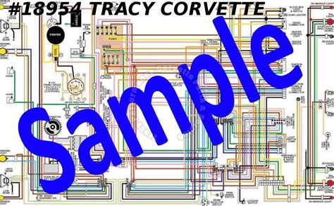1953 1955 Corvette Wiring Diagram Full Color Laminated 11 X 17 Early