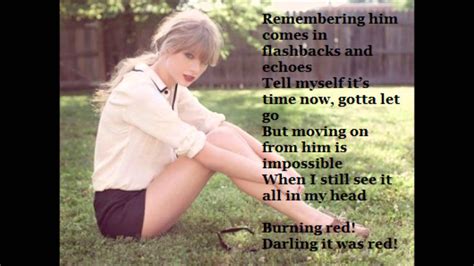 Taylor Swift Red Lyrics On Screen Youtube