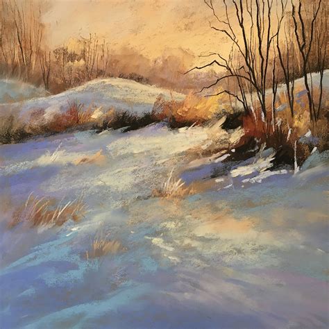 Landscape Painting With Les Darlow And Schmincke Soft ... This is a small piece, 4 x 6 on colorfix paper.