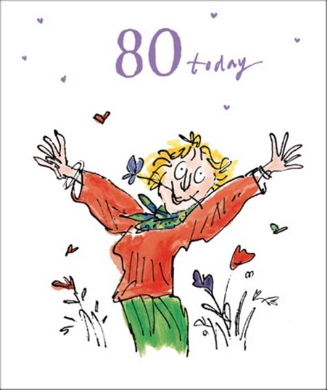Quentin Blake Female 80th Birthday Greeting Card Cards