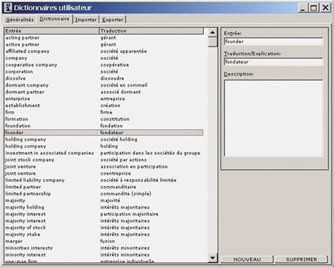 Il dispose d'une fonction de traduction inverse et d'une interface. Logiciel dictionnaire professionnel francais/allemand/francais