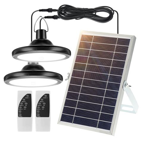 ThorFire 2 Head Solar LED Pendant Light 2000LM Solar Shed Light 4