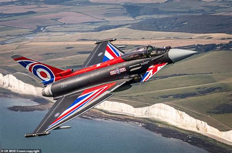 Raf Typhoon Roars Over Cliffs Of Dover Ahead Of Battle Of Britain Day