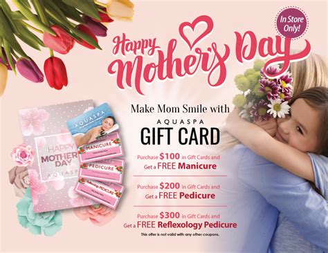 Thus to pay back, we offer you more than just promotion information. Mother's Day Gift Card Promotion - AQUASPA