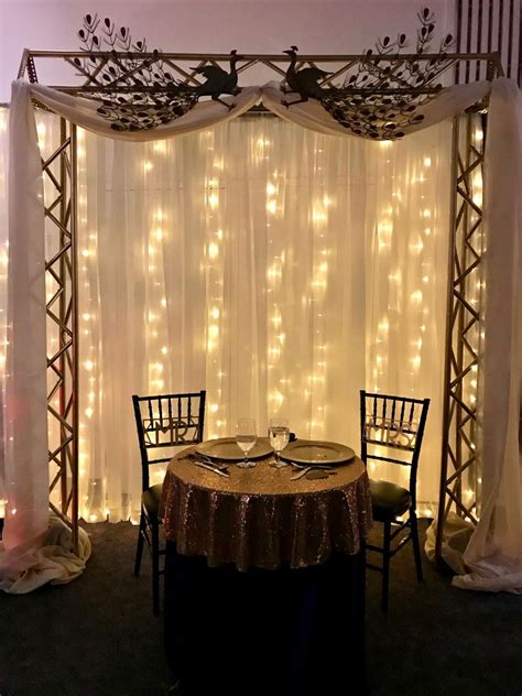 Illustration about window shade creative vector icon shape. Lighted curtain on gold truss pergola with sweetheart ...