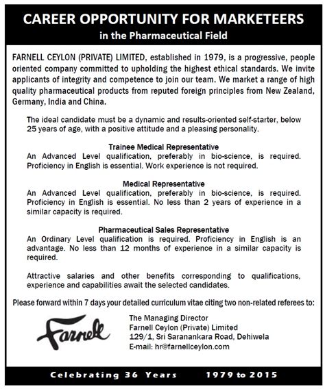 Virtually every industry requires sales services, from retail, pharmaceuticals, and food service to finance equipped with marketing materials developed by the company, sales reps are often on the road. Trainee Medical Representative / Medical Representative ...