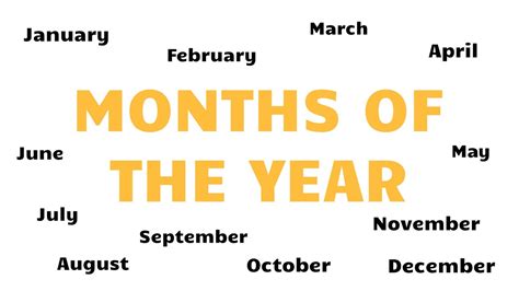 English Vocabulary Months Of The Year Youtube