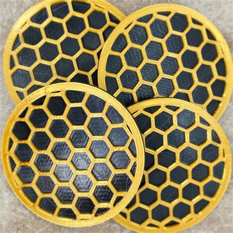 3D Printed Honey Comb Style Drink Coaster / Set of 4 with Free | Etsy