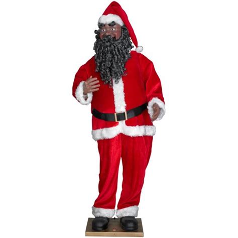 Gemmy Life Size Animated African American Santa At