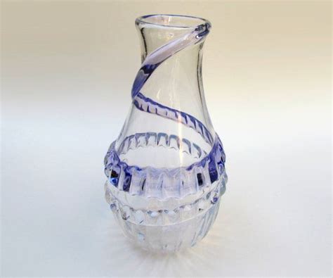 Clear And Purple Vase Lavender Hand Blown Glass Vase Elegant Etsy Hand Blown Glass Purple