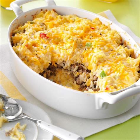 These flatbread bites taste a lot like pizza, but they make the perfect breakfast. Sausage Hash Brown Bake Recipe | Taste of Home