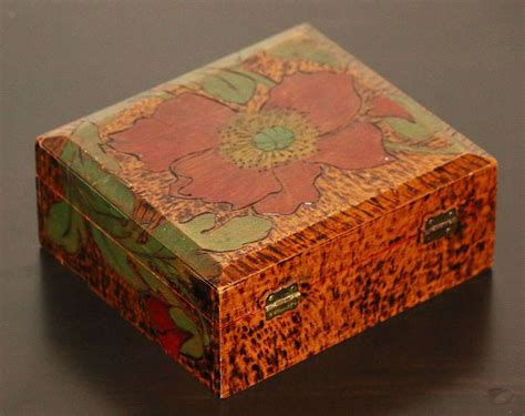 Arts And Crafts Pyrography Box C1910 California Historical