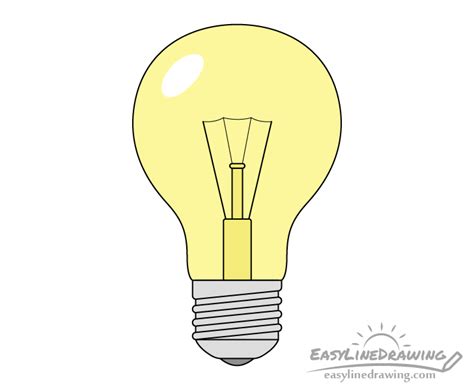 How To Draw A Light Bulb Step By Step Easylinedrawing