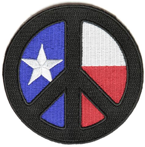 Black Texas Peace Patch Embroidered Patches