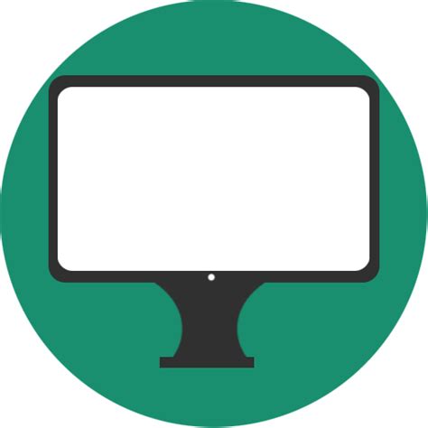 Display, green, minmal, monitor, white icon - Free download gambar png