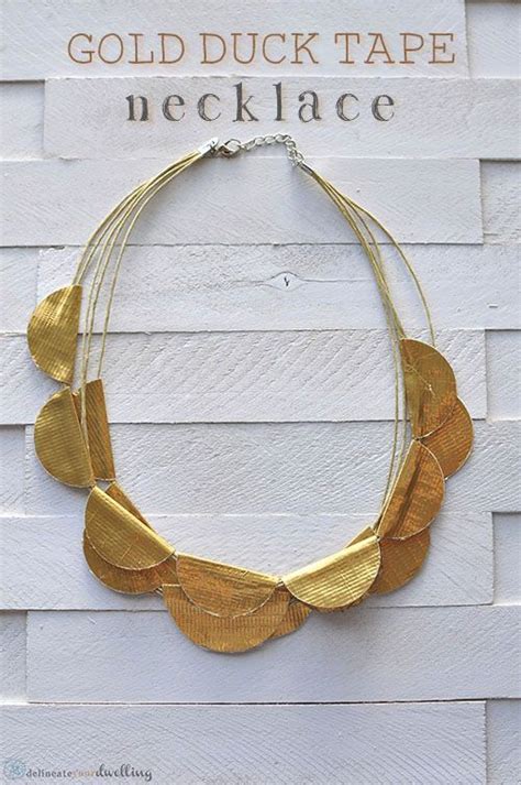 Gold Duck Tape Necklace Handmade Necklaces Jewelry Making Duck Tape