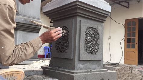 Decorative Concrete Columns With Sand & Cement Work - Building Column