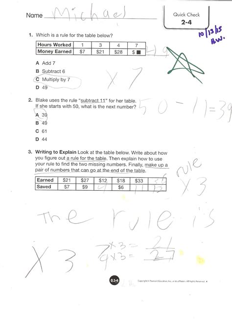Classroom test reports savvas realize ™ quick reference guide to print either the test or answer key. Envision Math Grade 4 Topic 2-4 Quick Check | Math ...