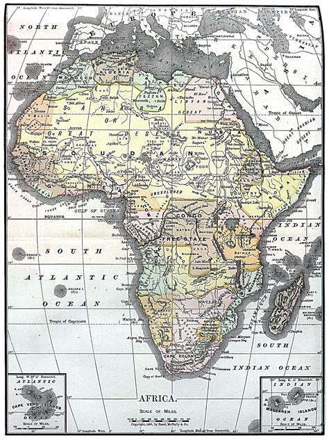Africa Map 1890 Philatelic Database
