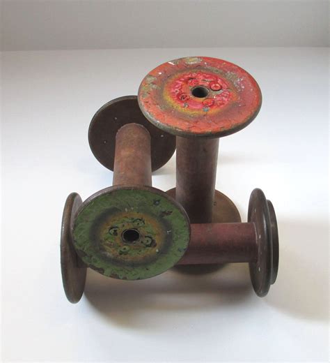 Antique Wooden Bobbins Vintage Textile Spools Industrial Etsy
