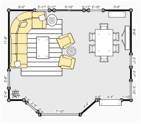 Angela and tania created a murphy table that folds flat against the wall. Floor Plan | Floor plans, Living dining room, Flooring