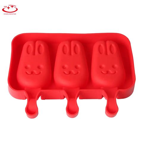 1pc Reusable Practically Rabbit Shape Silicone Ice Cream Mold Ice