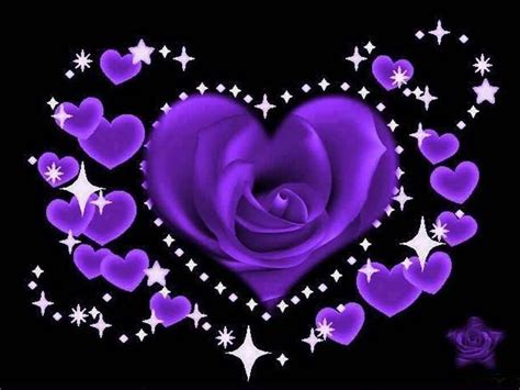 Pretty Purple Hearts Purple Roses Heart Wallpaper Purple