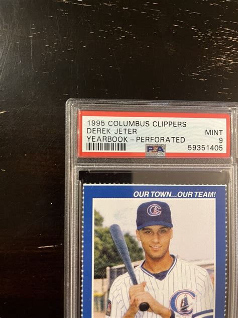 1995 Columbus Clippers Yearbook Perforated Derek Jeter Psa 9 Mint